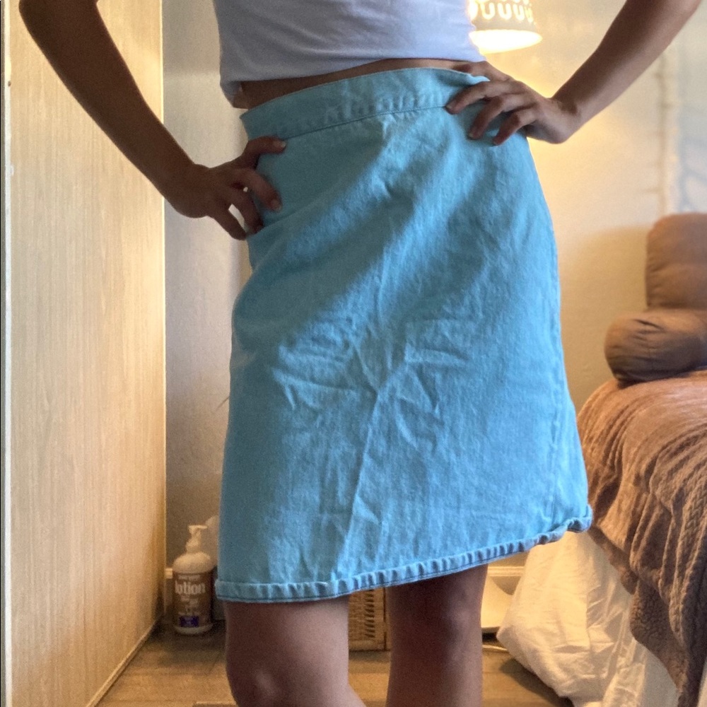 Vintage denim midi skirt!